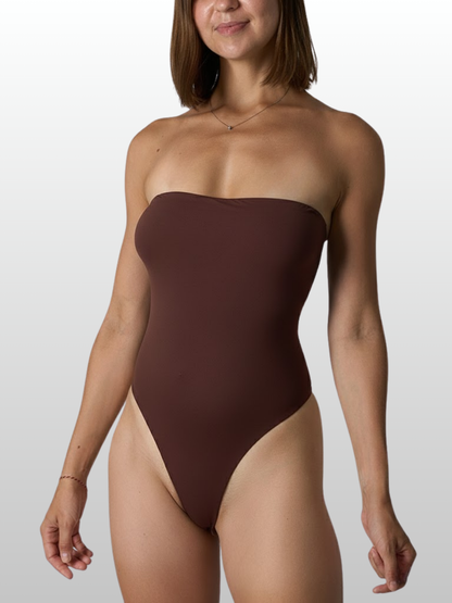 Trägerloser Thong Bodysuit, Nahtlos, Atmungsaktiv