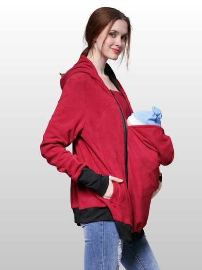 Tragejacke mit Babyeinsatz, 2-in-1 Fleece, auch Umstandsjacke