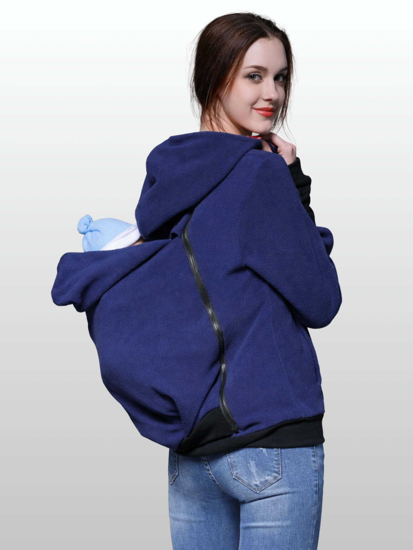 Tragejacke mit Babyeinsatz, 2-in-1 Fleece, auch Umstandsjacke