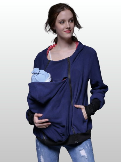 Tragejacke mit Babyeinsatz, 2-in-1 Fleece, auch Umstandsjacke
