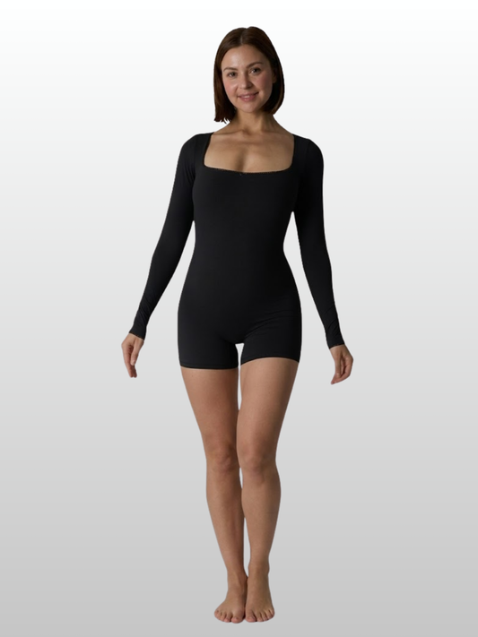 Umstandsmode, Jumpsuit, Langarm, Square Neck, Nahtlos, Stillfreundlich, Loungewear, Schwangerschaft