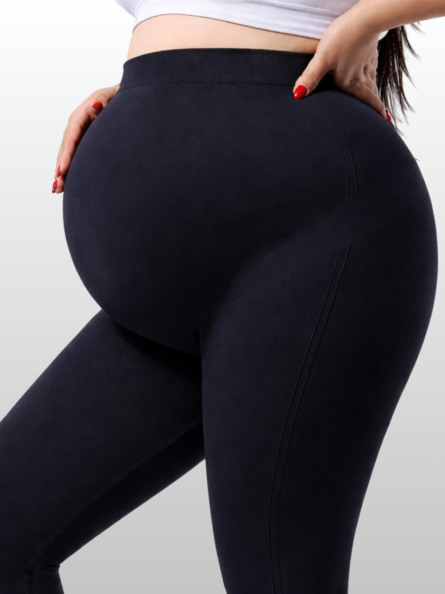 Umstandsleggings, Plus-Size, Active, Yoga, Bauchunterstützung, Workout, Atmungsaktiv, Alle Trimester