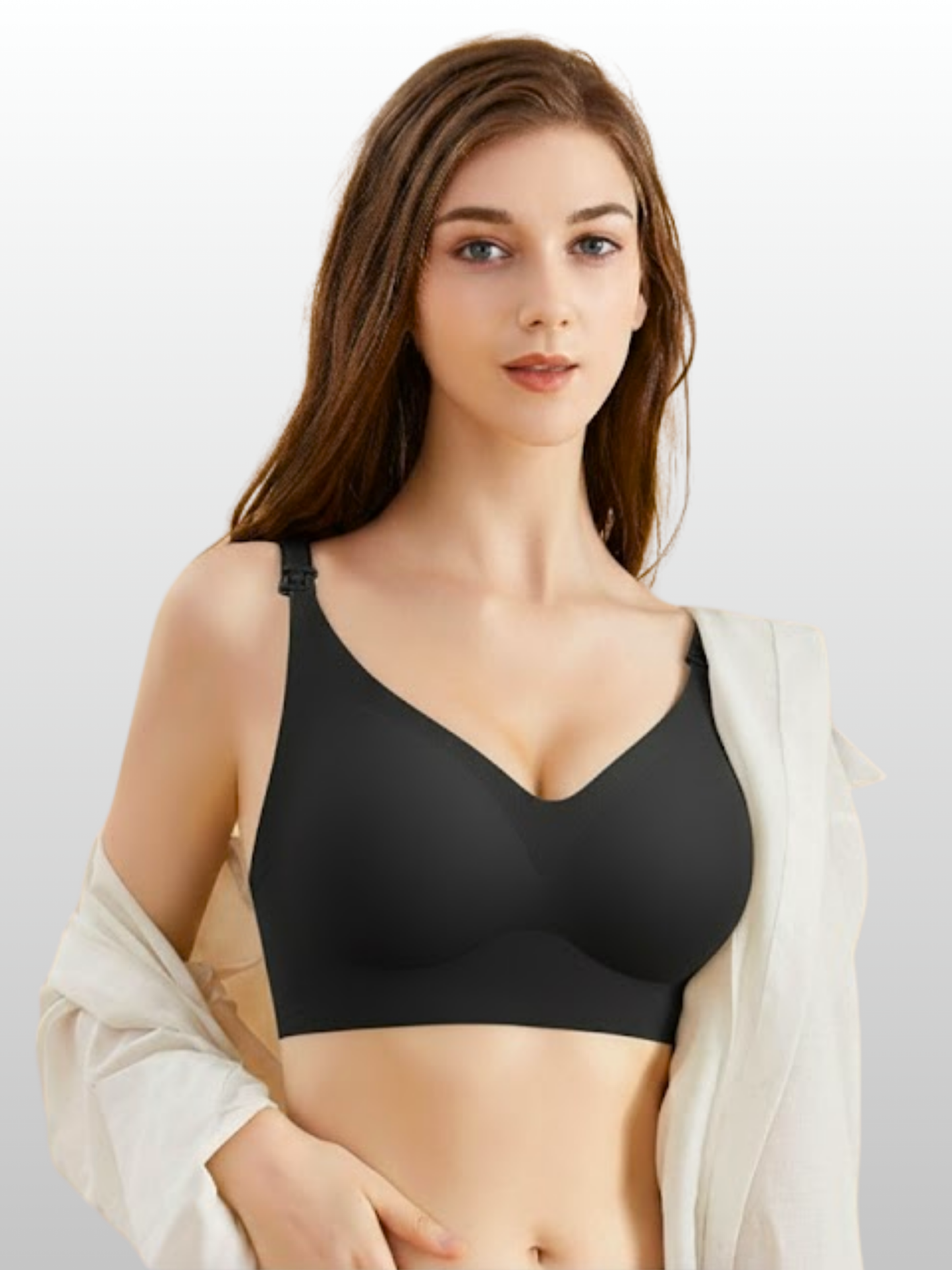 Still-BH, Bügellos, Nahtlos, Top-Clip Zugang, Herausnehmbare Pads, Nachtfütterung, Schwangerschaft, Stillzeit, Atmungsaktiv