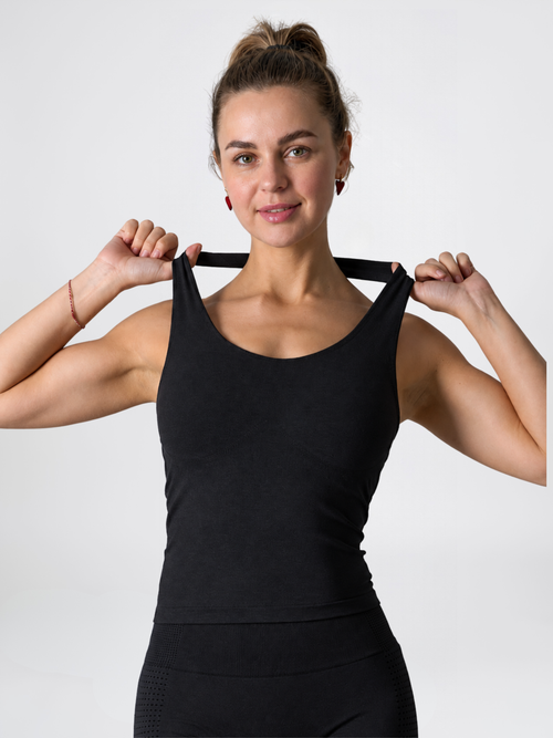 Neckholder-Top nahtlos als Crop Top mit breitem Nackenband