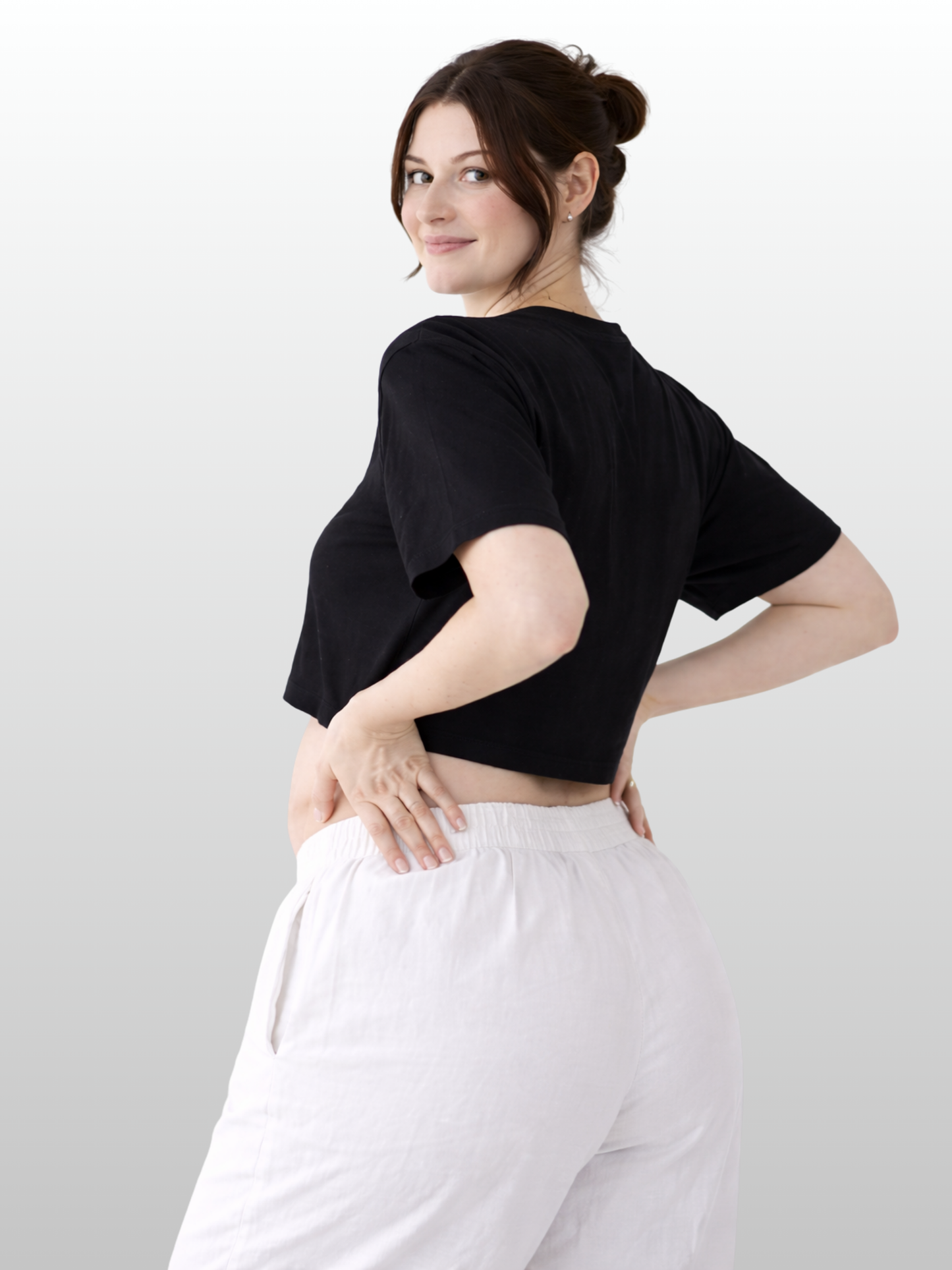 Umstands-Crop-Top, Kurze Ärmel, Schwangerschaft Stillzeit, Vielseitig, Modern