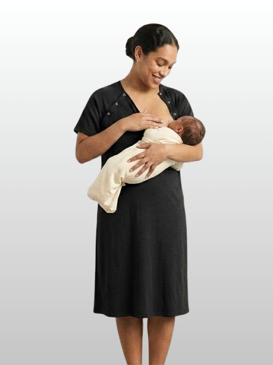 Geburtskleid, Klinik-Alternative, Stillzugang, Druckknöpfe, Rückenöffnung, Postpartum