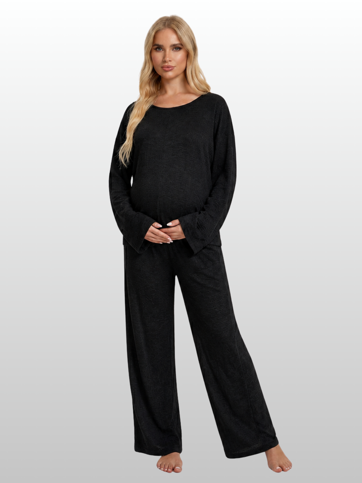 Lounge-Set Damen: Oversized-Top & weite Hose, Viskose-Strick