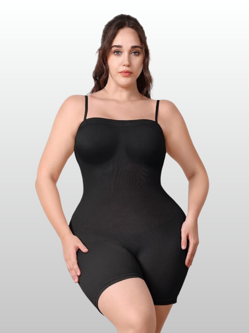 Shapewear Bodysuit, Nahtlos, Taille & Bauch formen, Oberschenkel-Slimmer, Plus Size, Abnehmbare Träger