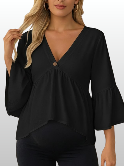 Umstandsmode, Umstandsbluse, V Ausschnitt, Atmungsaktiv, Sommer