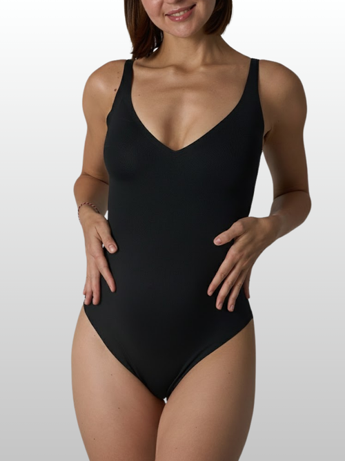 Nahtloser Umstands Body, V-Ausschnitt, Stillfreundlich, Ultra-Stretch, Schwangerschaft