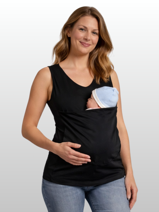 Känguru-Bonding-Tank, Haut-zu-Haut, Neugeborene, Integrierter Baby-Beutel, Atmungsaktiv, Postpartum, Viertes Trimester