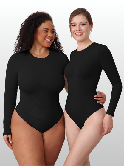 Shaping Bodysuit, Langarm, Nahtlos, Second-Skin, Rundhals, Leichte Kompression, Figurformend, Alltag