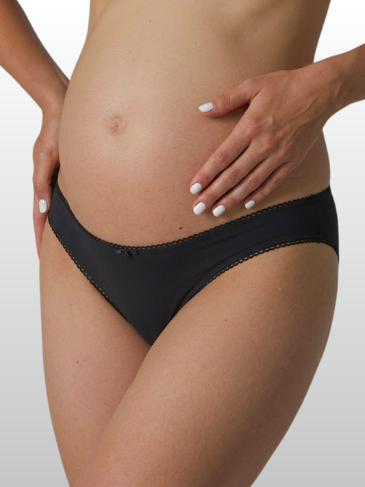 Umstandsslip, Spitzenbesatz, Unterbauch-Schnitt, Weicher Stretch, Atmungsaktiv, Alltag, Schwangerschaft