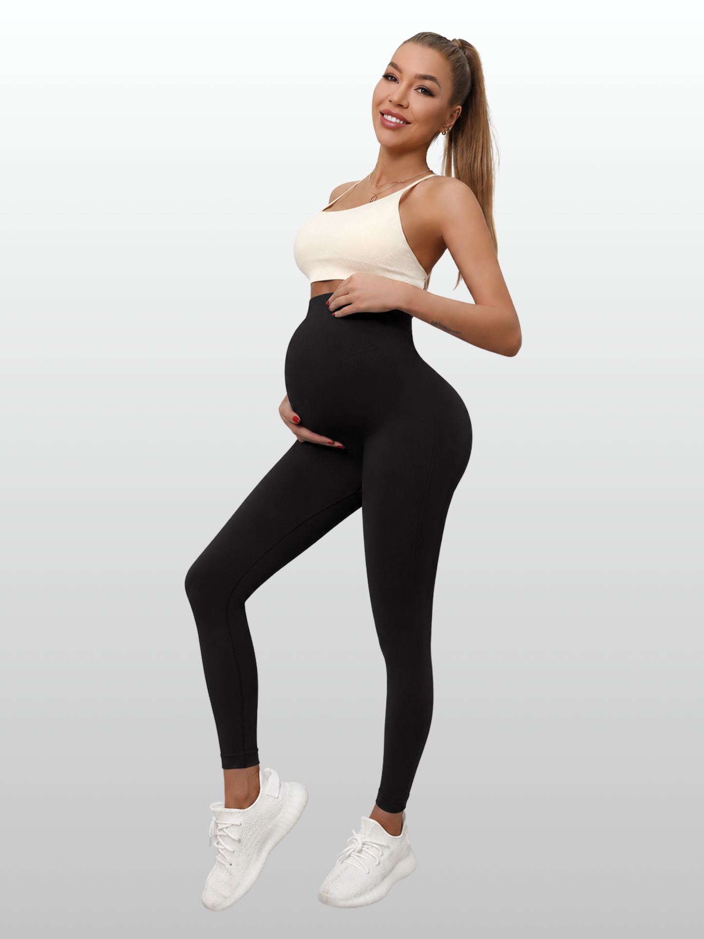 Umstandsleggings Alltag, nahtlos, Over-the-Belly-Bund