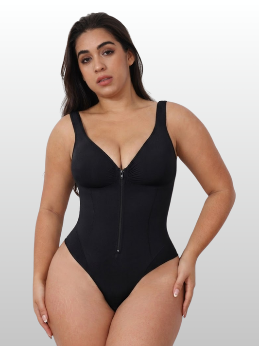 Shaping Bodysuit, Front-Reißverschluss, Sweetheart-Ausschnitt, Nahtlos, Taillenkontrolle, Figurformend, Outerwear