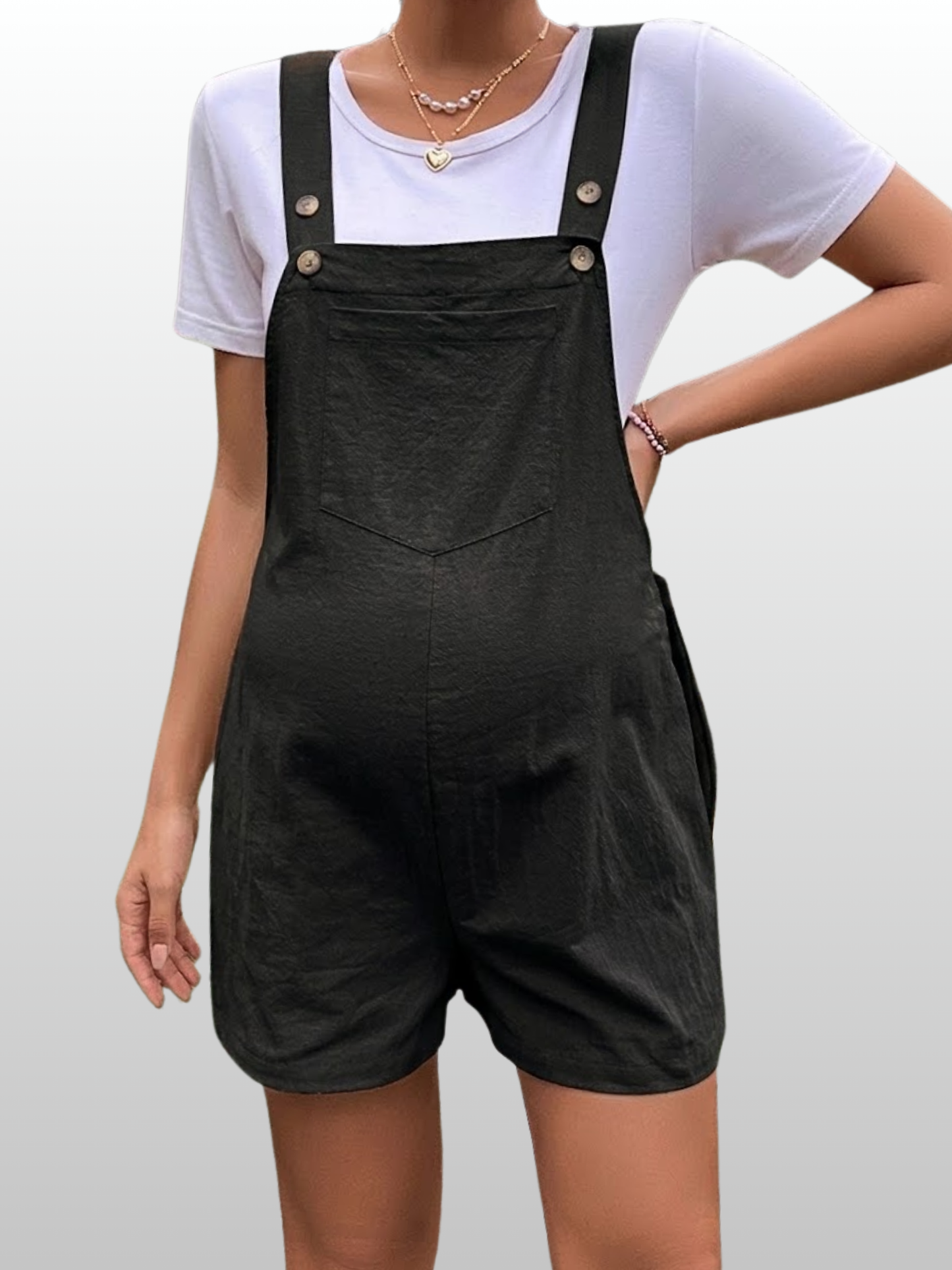 Latzshorts Umstand, Verstellbare Träger, Lockerere Passform, Sommer, Alle Trimester, Denim-Look