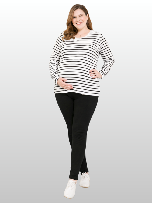 Umstandsleggings, Plus Size, Hoher Bund, Ultra-Stretch, Baumwolle, Verstellbar, Alle Trimester
