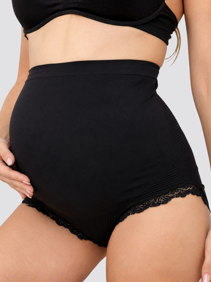 Umstandsslip High Waist über dem Bauch mit Spitzenbesatz