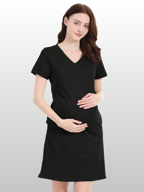 Stillkleid, Lounge, Hauskleid, Reißverschluss, Modal, Atmungsaktiv, Schwangerschaft Wochenbett