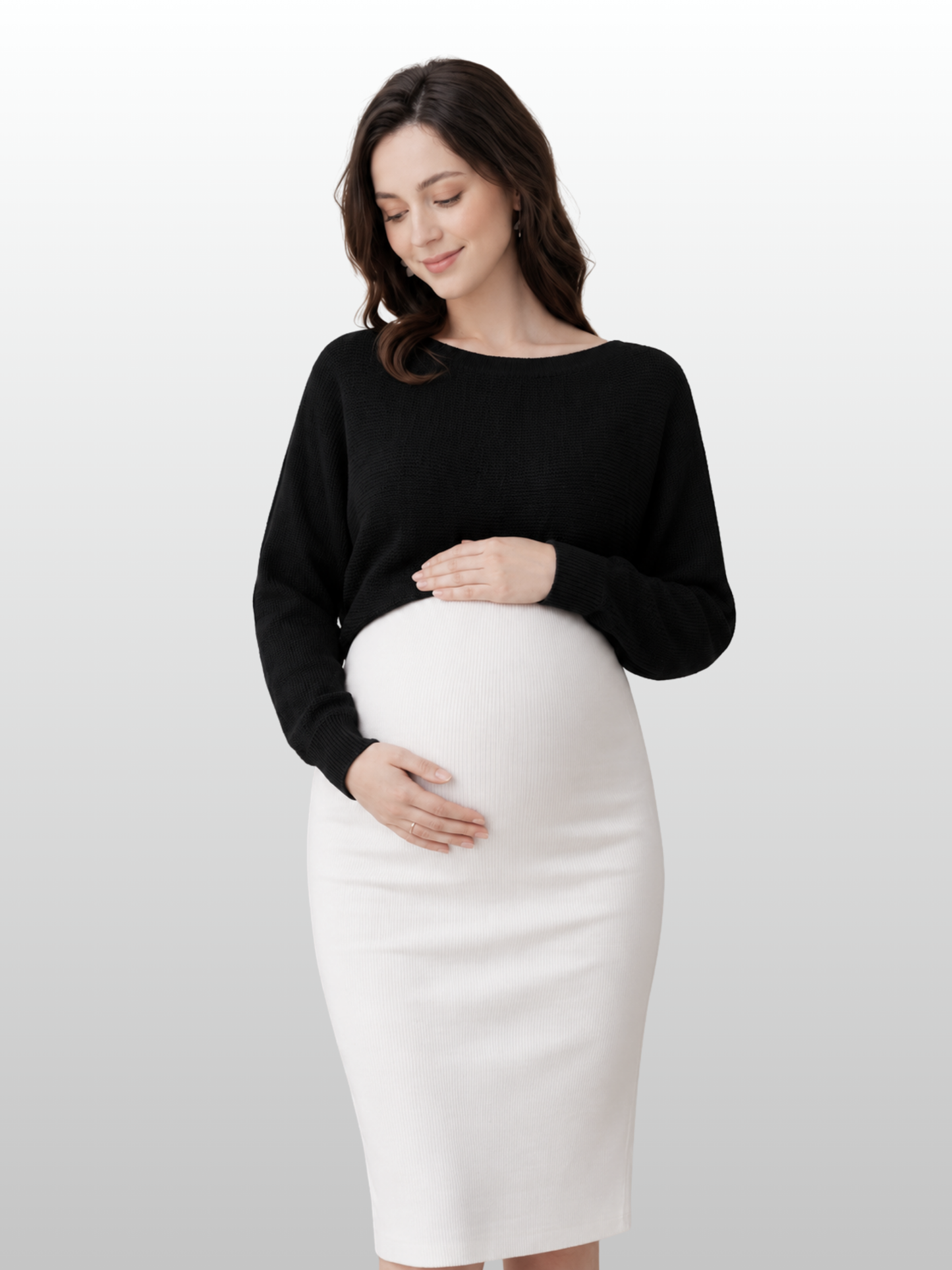 Umstandspullover, Fledermausärmel, Rippstrick, Layering, Flexibel, Ganzjahres, Alle Trimester