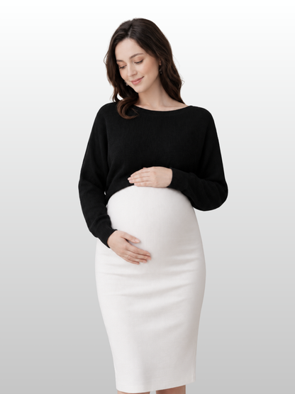 Umstandspullover, Fledermausärmel, Rippstrick, Layering, Flexibel, Ganzjahres, Alle Trimester