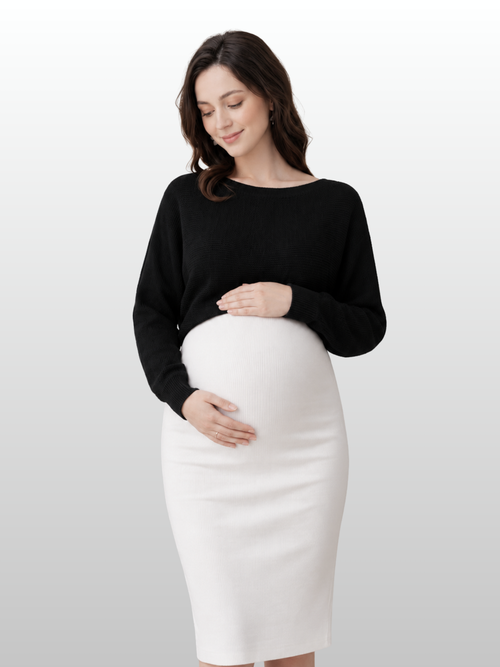Umstandspullover, Fledermausärmel, Rippstrick, Layering, Flexibel, Ganzjahres, Alle Trimester
