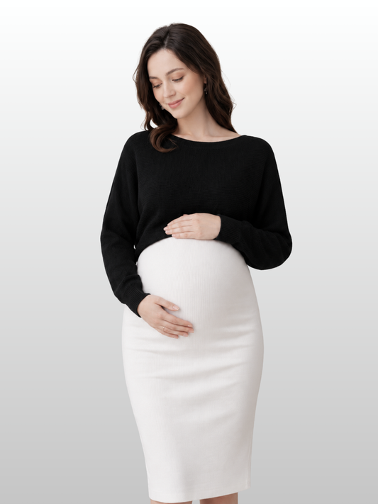 Umstandspullover, Fledermausärmel, Rippstrick, Layering, Flexibel, Ganzjahres, Alle Trimester