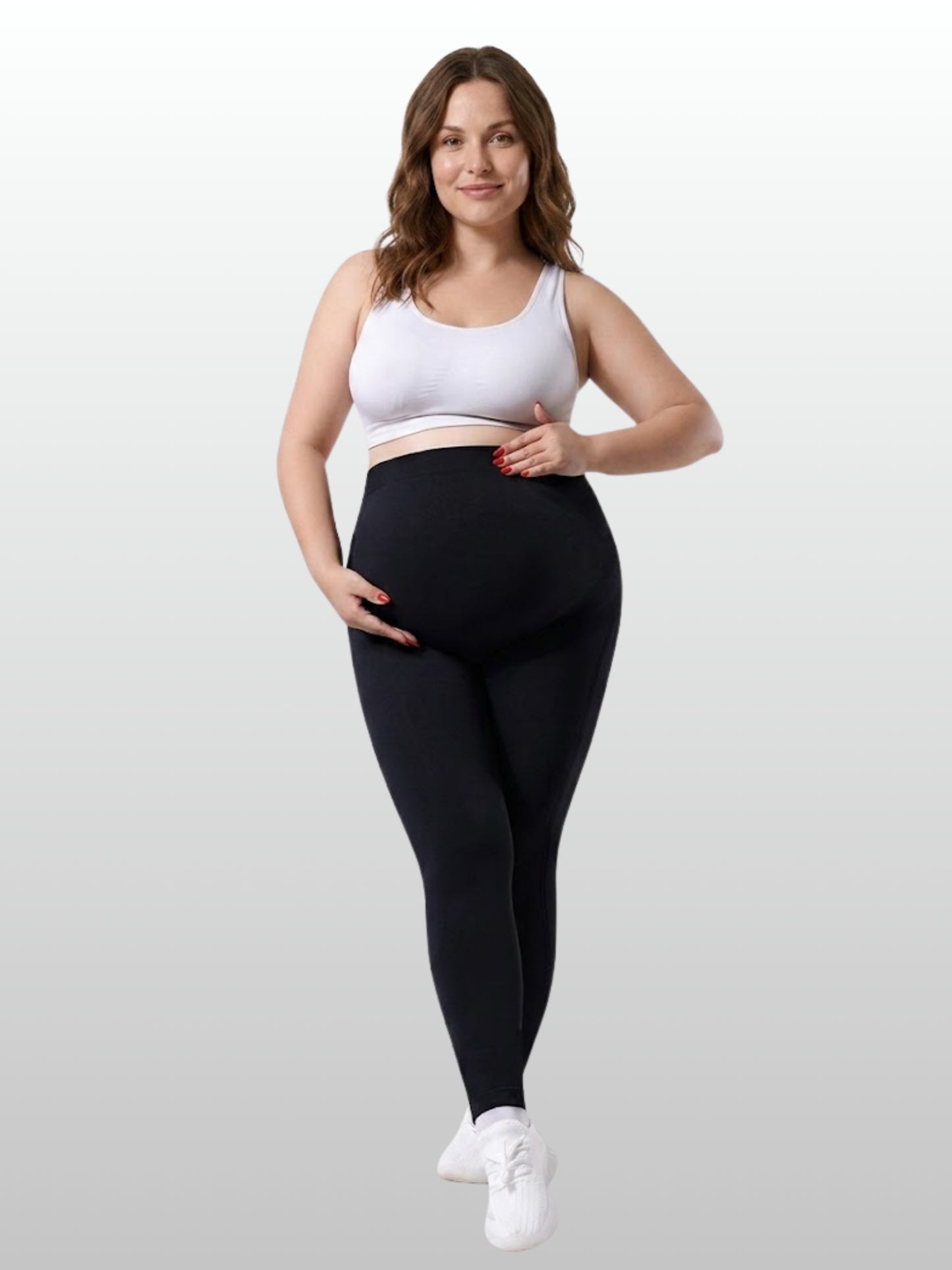 Umstandsleggings, Plus-Size, Active, Yoga, Bauchunterstützung, Workout, Atmungsaktiv, Alle Trimester