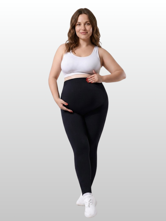 Umstandsleggings, Plus-Size, Active, Yoga, Bauchunterstützung, Workout, Atmungsaktiv, Alle Trimester