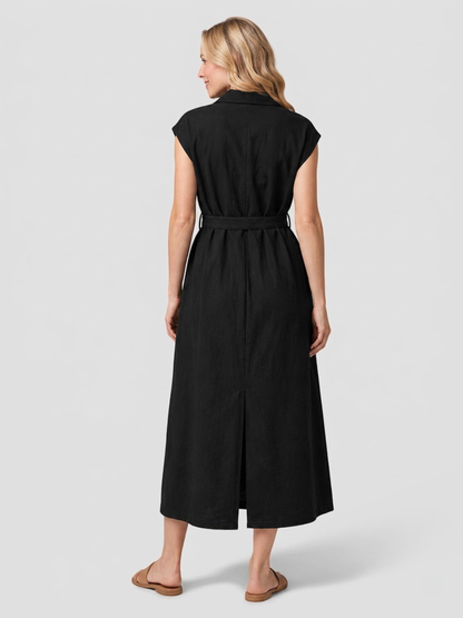 Stillkleid und Umstandskleid Midi aus Baumwolle mit Reverskragen