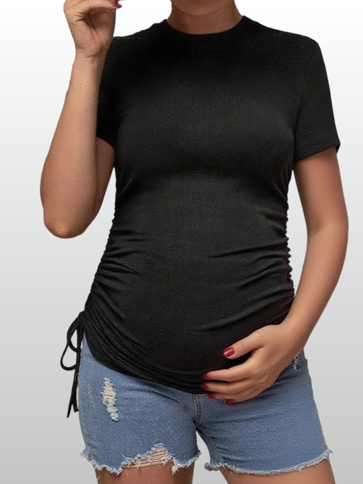 Umstandsmode, Umstands Shirt, Seitenschnürung, Dehnbar, Atmungsaktiv