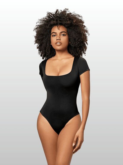 Shapewear Body kurzarm, eckiger Ausschnitt, nahtlos