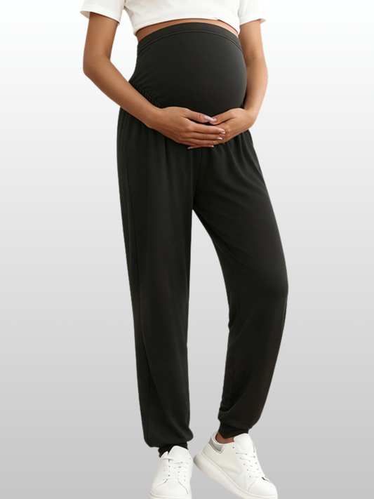 Umstands-Loungehose, Loose Fit, High-Waist, Sportlich, Atmungsaktiv, Alle Trimester, Elastischer Bund