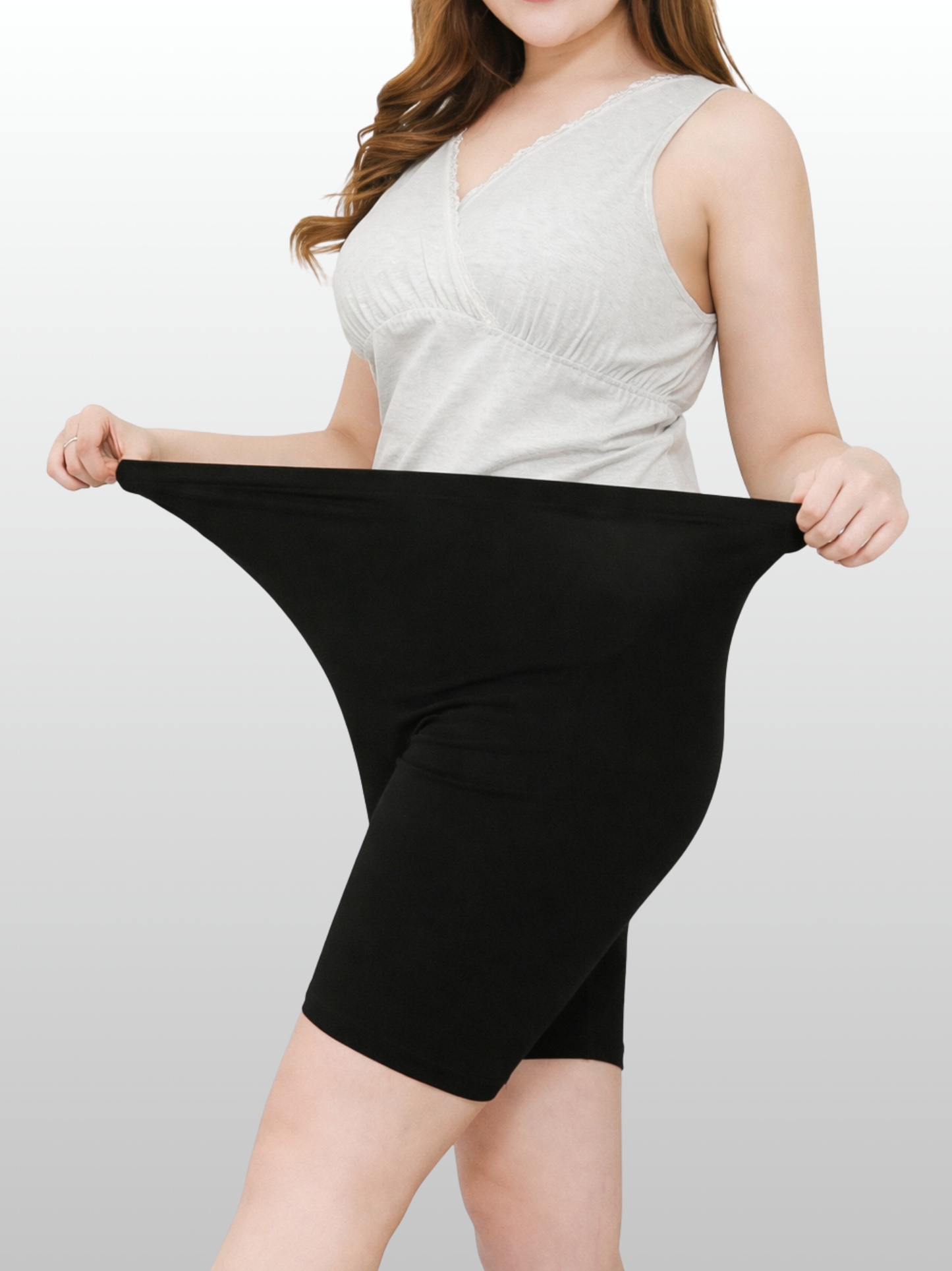 Umstands-Shorts, Plus Size, Ultra-Stretch, Verstellbar, Hoher Bund, Atmungsaktiv, Sommer