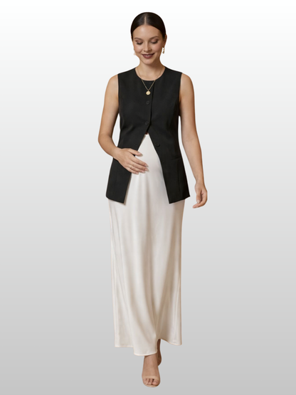 Umstandsweste Business mit Knopfleiste & Peplum-Saum