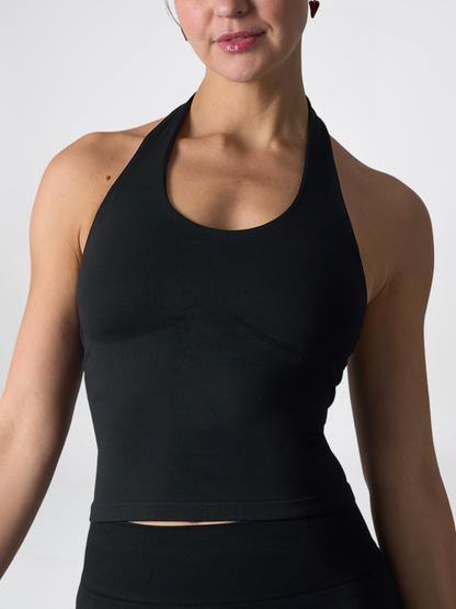 Neckholder-Top nahtlos als Crop Top mit breitem Nackenband