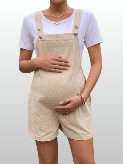 Latzshorts Umstand, Verstellbare Träger, Lockerere Passform, Sommer, Alle Trimester, Denim-Look
