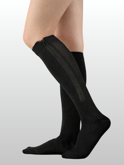 Kompressionssocken, Reißverschluss, Sanfte Kompression, Geschlossene Zehen, Knielang
