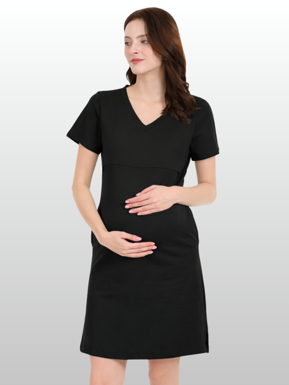 Stillkleid, Lounge, Hauskleid, Reißverschluss, Modal, Atmungsaktiv, Schwangerschaft Wochenbett