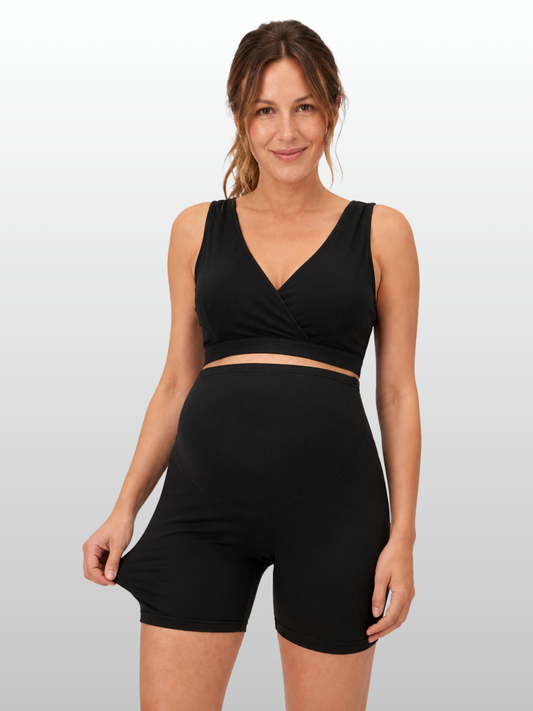 Umstands-Radlerhose, Überbauch-Bauchband, High-Waist, Figurformend, Athletic Stretch, Mid-Thigh