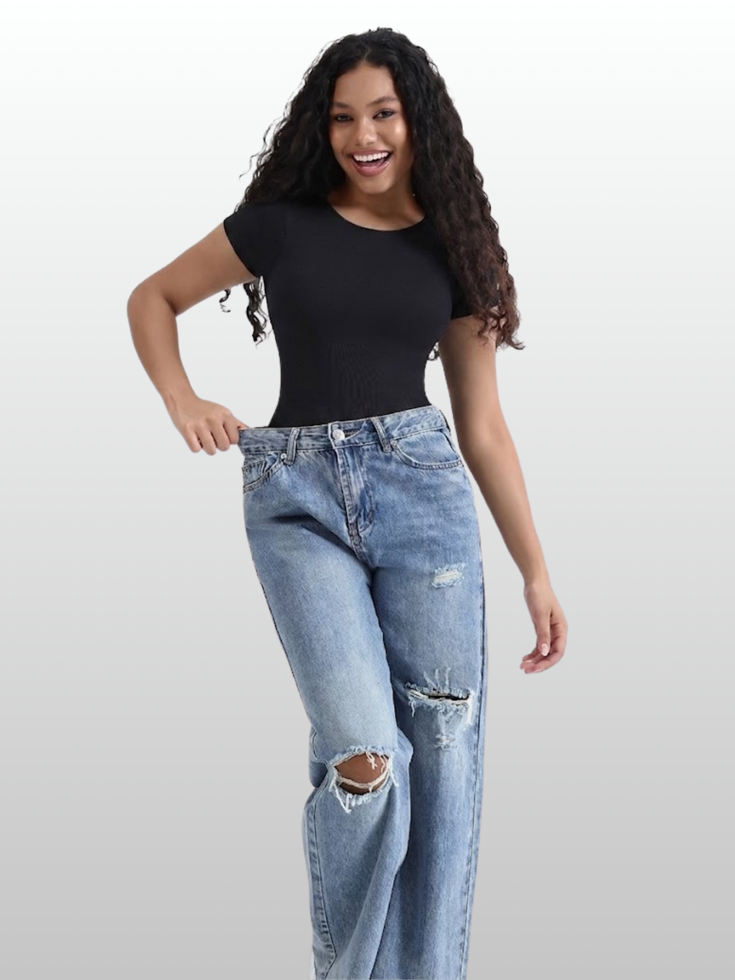 Shapewear Body kurzarm im T-Shirt-Look, Bauchweg-Effekt