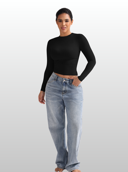 Shapewear Top langarm mit Bauchweg-Effekt, hauteng