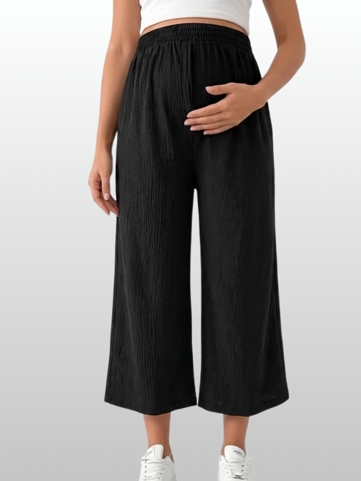 Umstands-Loungehose, Sommer, High-Waist, Luftig, Weites Bein, Alle Trimester, Atmungsaktiv, Leicht