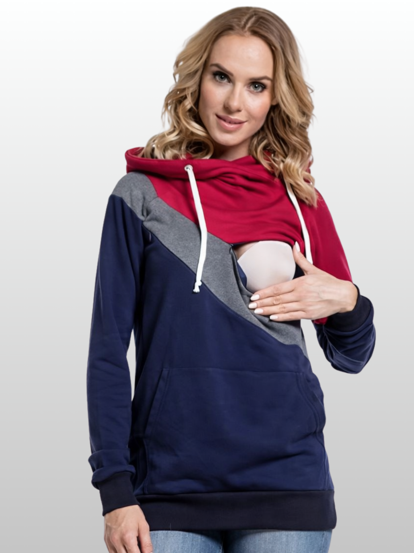 Stillpullover Hoodie mit verstecktem Reißverschluss, diskret