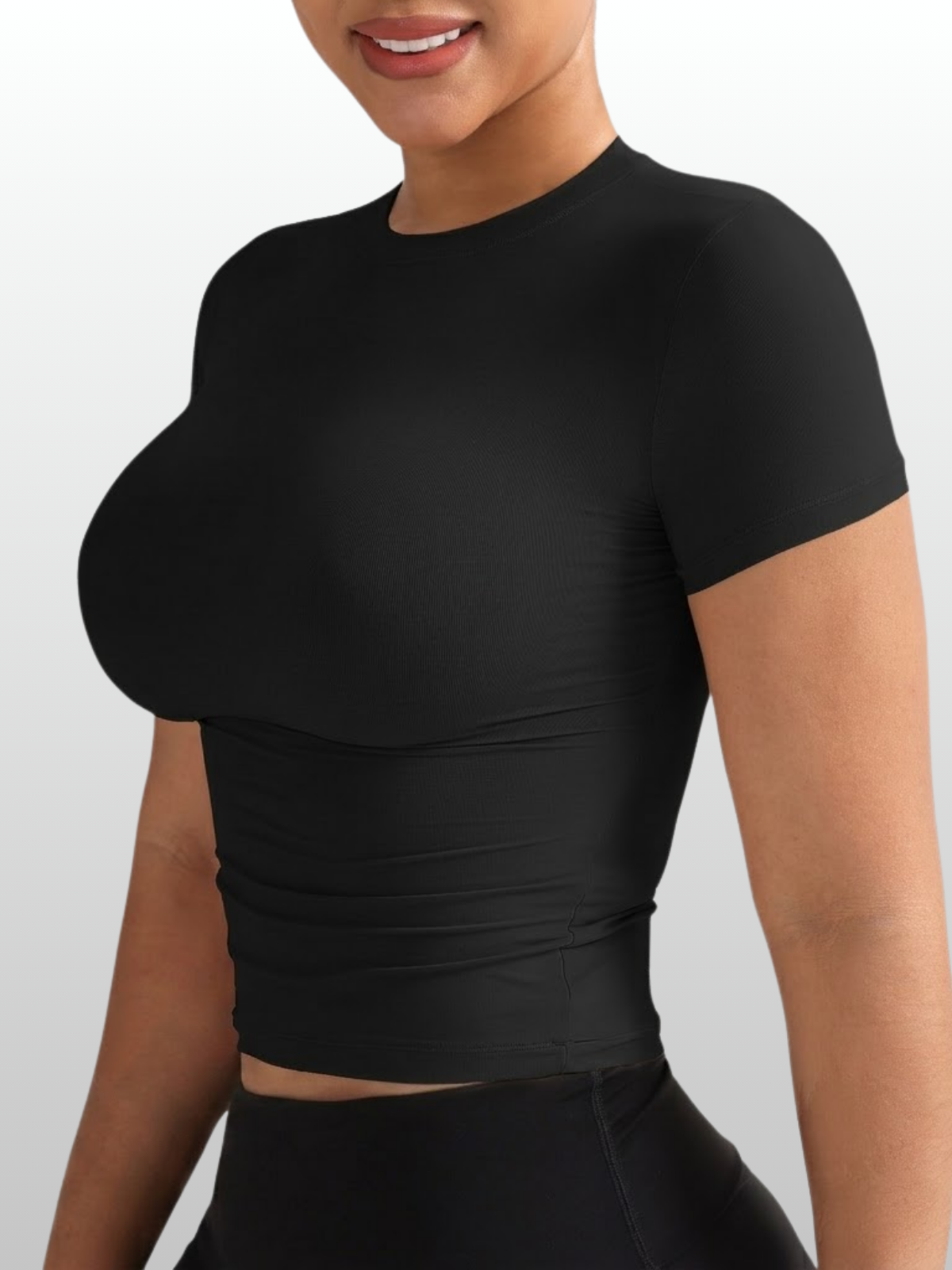 Shapewear Top kurzarm mit Bauchweg-Effekt, hauteng