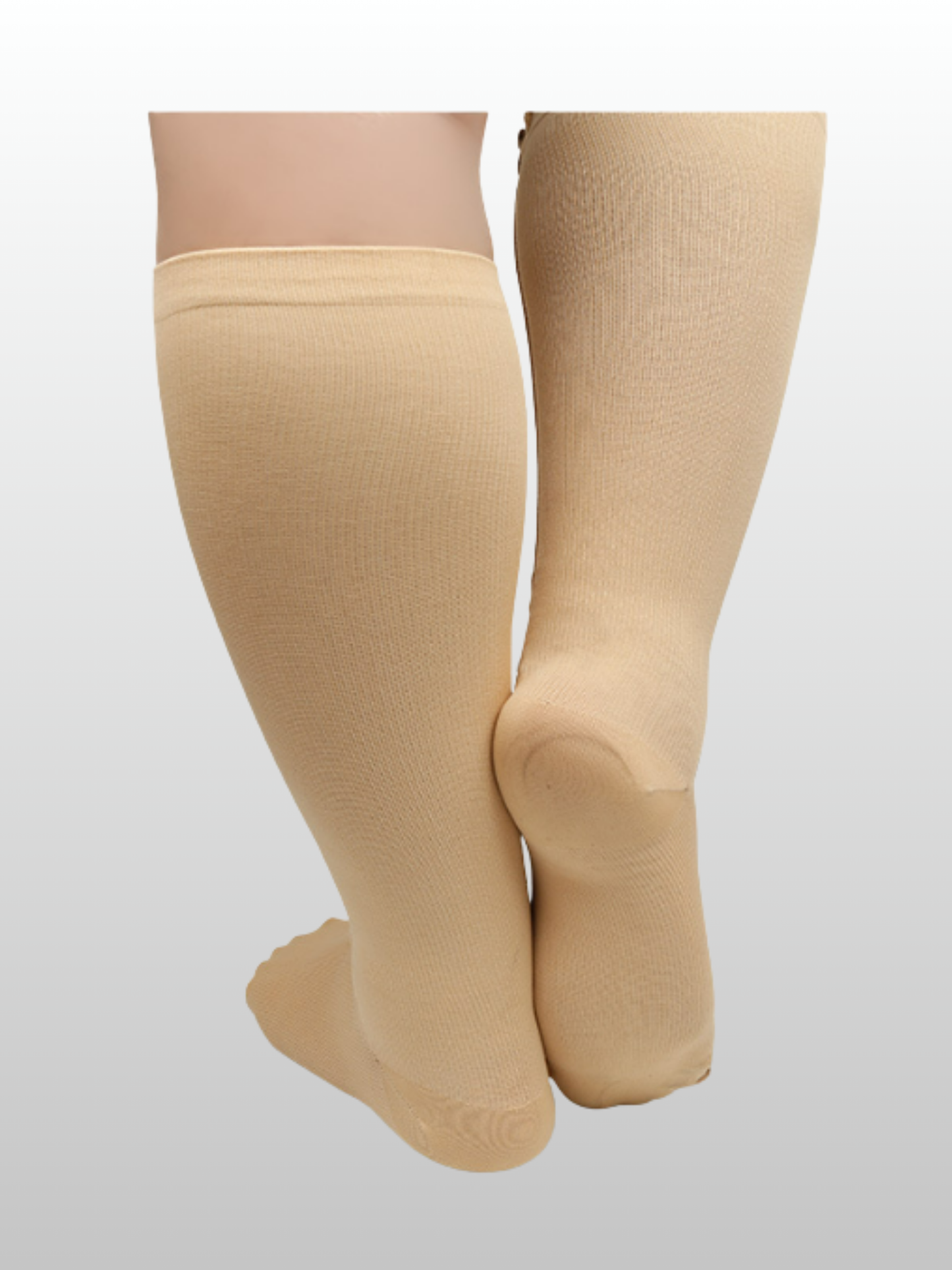 Kompressions Support-Socken, Plus Size, Reißverschluss, Kompression, Breite Waden, Knielang