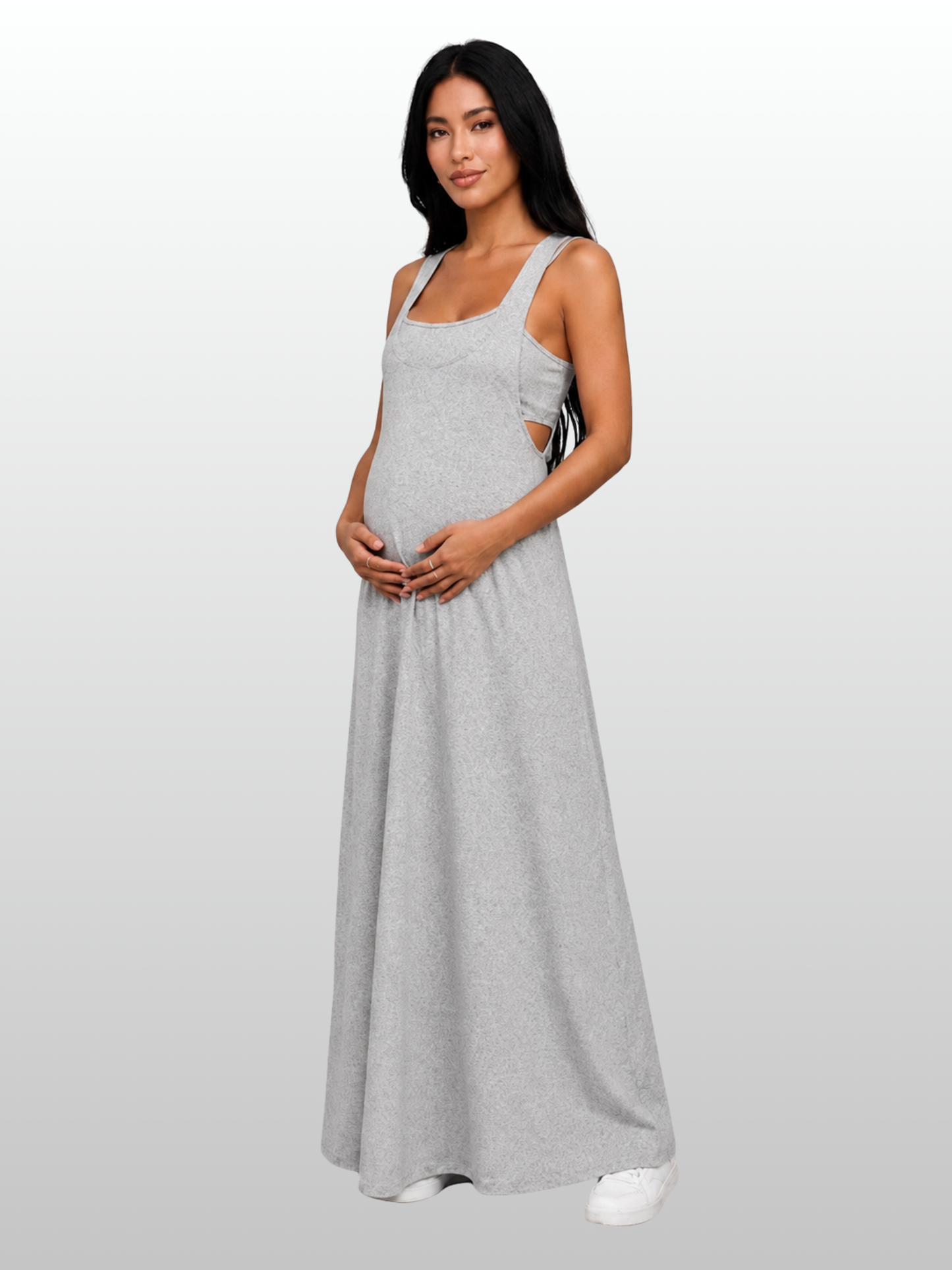 Umstandskleid Maxi Racerback mit Bralette, Zweiteiler, stillfreundlich
