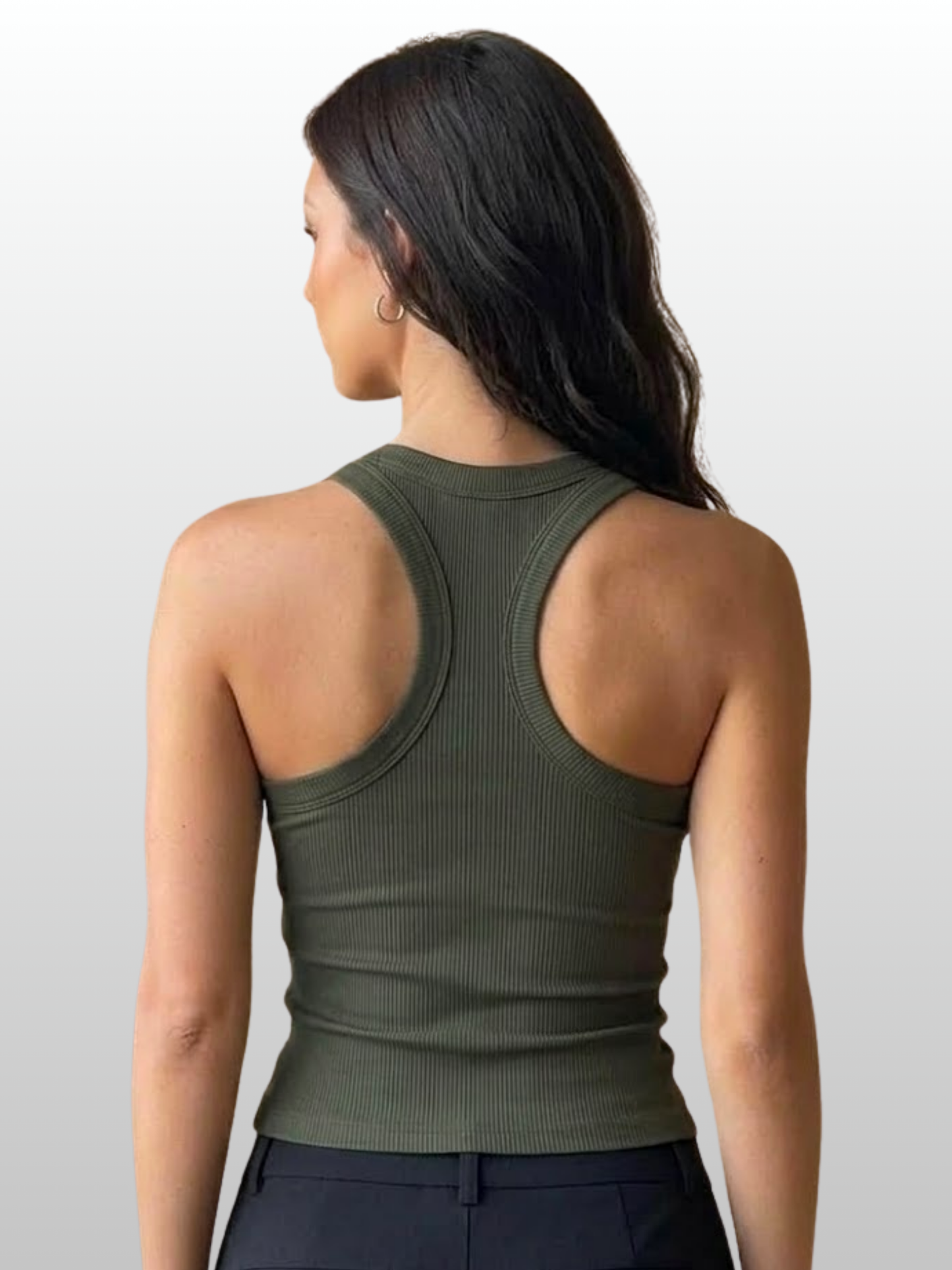 Longtop, Ripp-Strick, Scoop-Ausschnitt, Breite Träger, Longline, Ärmellos, Sommer-Basic