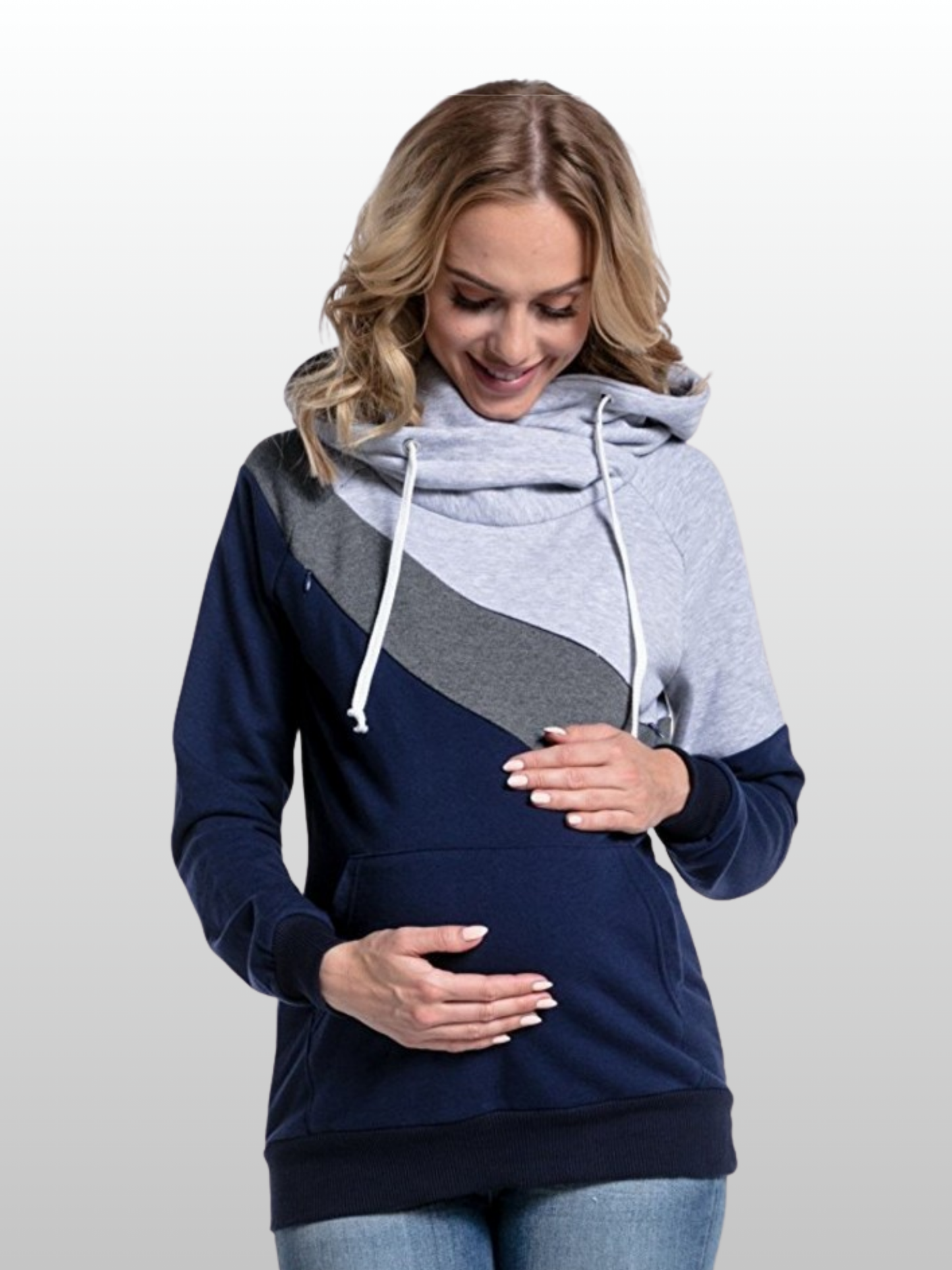 Stillpullover Hoodie mit verstecktem Reißverschluss, diskret
