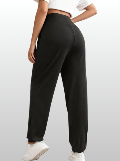 Umstands-Loungehose, Loose Fit, High-Waist, Sportlich, Atmungsaktiv, Alle Trimester, Elastischer Bund